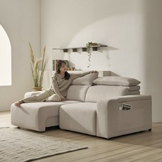 시에나 데이비스 모션 쇼파 슬라이딩 리클라이너 3인 패브릭 소파, 3인용