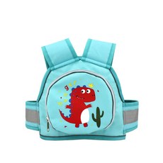 桃園有貨 兒童機車安全帶 寶寶機車背帶 電瓶車背帶 兒童後座背帶 兒童安全帶 摩託車安全帶 TG, 圓包款【綠色霸王龍】