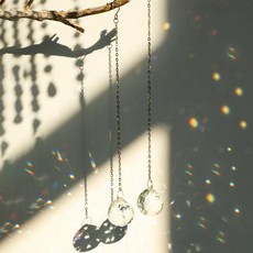 실버 Suncatcher 크리스탈 문 로터스 차크라 매달려 장식 태양 포수 레인보우 메이커 스테인드 글라스 정원 야외 선물, 9)silver 색상 MS192