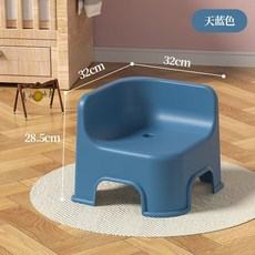 家用靠背寶寶兒童凳子 可疊放加厚簡約小凳子 防滑幼稚園餐椅, 天藍色, 1個