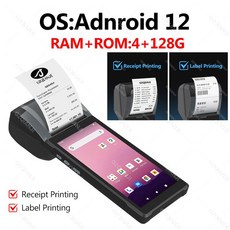 Honeywell 1D 2D 스캐너가 있는 휴대용 단말기 모바일 POS 프린터 열 영수증 및 라벨 4GB 128GB NFC 58mm 안드로이드 12, 옵션 1, NO Scanner