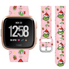 Watbro Fitbit Versa/Lite/Fitbit Versa 2 밴드와 호환되는 크리스마스 홀리데이 시계 밴드 여성용 남성용 부드러운 실리콘 스트랩 교체 액세서리, 크리스마스 13