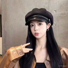 貝雷帽女夏款透氣韓系百搭英倫輕薄皮邊小衆新款金屬畫家帽【台灣出貨】