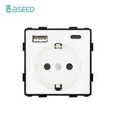 BSEED EU 표준 USB 콘센트 RJ45 인터넷 티비 ST 기능 부품 벽 소켓 유리판 DIY 조합만, 20 Type7_01 110-250 볼트, 1개