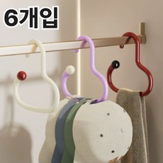 모리포켓 모자걸이 모자옷걸이 모자정리 가방정리 다용도, 6개, 아이보리