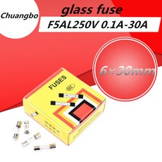 1상자 100pcs 6x30MM 유리관 퓨즈 F5AL250V 4A 5A 6A 6.3A 7A 8A 10A 12A 20A 30A 블로우, [12] 4A, 1개