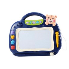 QDY 마그네틱 드로잉 보드 지울 수있는 스케치 보드 4 개의 우표와 자석 펜으로 교육용 학습 휴일 선물 생일, 31x26cm., ABS 플라스틱, 파란색, 1개