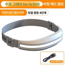 헤드 밤낚시 헤드램프 캡라이트 작업용 밴드형 충전식, 1개, 무광그레이