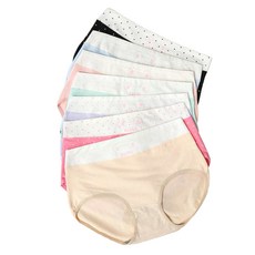 Pink Lady 石墨烯棉質圓點小熊高彈性中腰中高腰內褲少女內褲加大內褲9507, 6件組（隨機出貨不挑色）