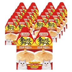 이나바 고양이 금빛육수 크림 파우치 간식 2p, 혼합맛(닭가슴살/가리비), 60g, 12개