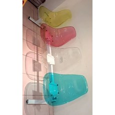 저스트조이 포장마차테이블세트 간이 야장 세트, 1개, 4인용 투명 파우더블루 옐로우 투명