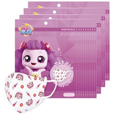 EVELYN 卡通人物圖案3層立體口罩 XS號 40入, 40張, 手鐲（紫色）