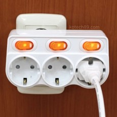 개별스위치 선없는 3구 멀티콘센트 스위치탭, 1개