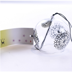 리빙릿 일본 후우링 유리 풍경종 행운 후링 에도후링, 흑단화