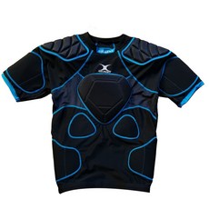 럭비 숄더 패드 충격 보호 의류 스포츠 타이트 상의 통기성 좋은 장비 속건성 기능성 아머 스타일 운동용 활동성 강화 디자인, D_블루 GILBERT, 1개