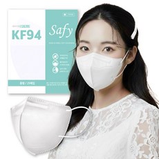 세이피 KF94 새부리형 컬러 마스크 식약처 인증 황사 방역 마스크, 중형 화이트, 1개, 100매