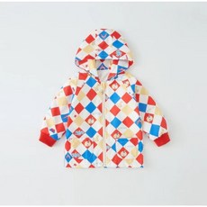 兒童日系花色連帽刷絨衝鋒衣外套