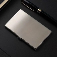 씨티엔 명함 케이스 초슬림 초경량 스텐 휴대용 비즈니스 명함지갑, 1, 실버