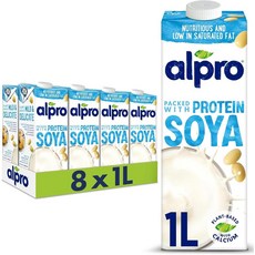 Alpro 알프로 소야 플랜트 베이스드 롱 라이프 드링크 비건 무유당, 8개, 1L