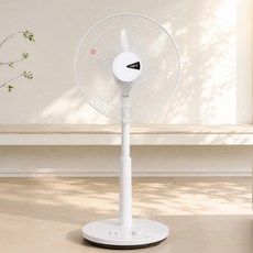 [국제 품질 인증] 바람돌이 가정용 저소음 35cm 5엽 스탠드 선풍기, 화이트