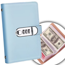 마루네 비밀 잠금 지폐 수집 앨범, 스카이블루, 1개, 50매