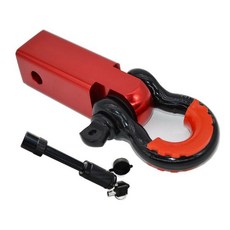 차량 견인고리 히치 마운트 셔클 리시버 구조 오프로드 레드 알루미늄 암 블랙 스냅 레드 커버, 레드 알루미늄 암 옐로우 스냅 레드 핀