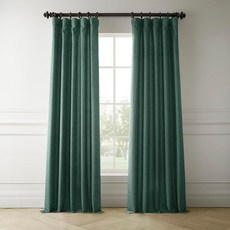 HPD Half Price Drapes 이탈리아 인조 리넨 커튼 304.8cm(120인치) 롱 암막 커튼 침실 및 거실용 127 x 304.8cm(50 x 120인치) (패