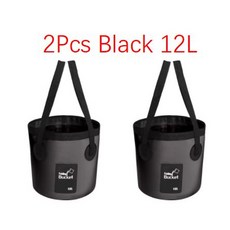 12L 20L 그릇 싱크 세탁 가방 세차 양동이 휴대용 야외 여행 접이식 물 다기능, 12L-BLACK 2PCS