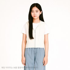 더데이걸 [50%세일] #세미 크롭한 길이로 멋내기 필수템# 후드 집업 조끼스웨터#울산성남점