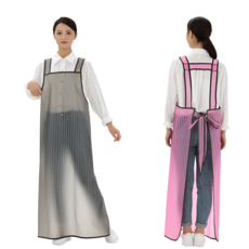 스트라이프 기능성 우레탄 H형 방수 앞치마, 1개, 대형 - 핑크