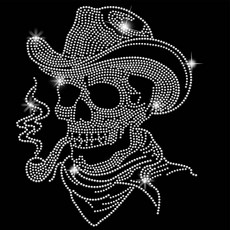 1개 유리 핫픽스 라인스톤 다리미 부착형 의상 액세서리 (해골 모양 옷 가방 바지용) 297x210mm, 혼합색