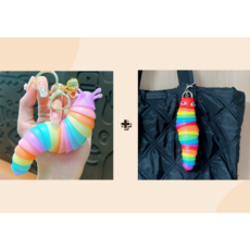 애벌레 관절 키링 가방고리 중+대 세트