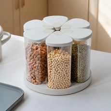 DFMEI 五穀雜糧收納盒旋轉米桶家用2025新款食品級糧食防潮儲存罐密封桶, 1個