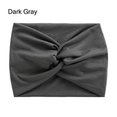 헤어 액세서리 두꺼운 꼬임형 초대형 운동용 헤어밴드 여성용 와이드 터번, Dark Gray