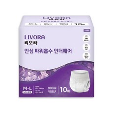 리보라 안심 파워흡수 언더웨어 10매 중형 팬티형 성인용 기저귀, 1개, 10매입