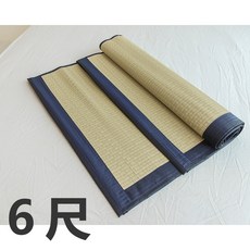 熊棉 藺草涼蓆 加寬包邊 精美編織 透氣可折疊涼墊 6尺, 綠, 涼墊