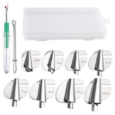 SPEEDWOX 8피스 범용 바느질 롤 헤머 풋 세트 3-10mm 너비 롤 밑단 노루발 가정용 산업용 재봉틀용 곡선형 스크롤 헤밍 액세서리 키트 바늘 스레더 조절 가능한 클립