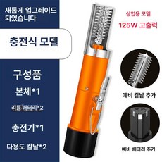 블루웨이 생선비늘제거기 전동 비늘칼 비늘 생선, 충전식 오렌지 + 배터리 + 블레이드 헤드, 기본 색상