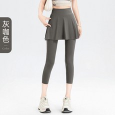 假兩件七分褲裙 高腰收腹 運動瑜珈緊身褲 夏季薄款