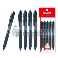 Pentel 에너겔 X 볼펜 0.7mm 흑청적 세트, BL107 0.7mm 블랙5개 세트
