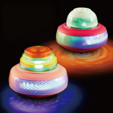 UFO音樂燈光陀螺 兒童趣味發光玩具 附發射器 聲光效果 炫彩漸變, 1個, 一般款(自帶音樂燈光), 隨機