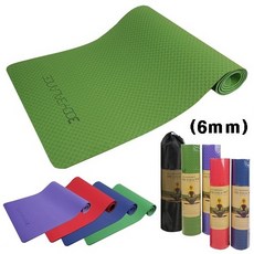 TPE 요가매트 생활방수기능 매트스트랩보관 스트레칭 필라테스용매트, 원톤 그린(6mm)1개입