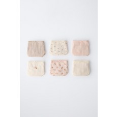 [국내배송] 자라 ZARA 1세 6개월-6세플라워 프린트 팬티 6장 세트 - 로즈 가루 938502
