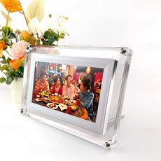 디지털액자 7인치 휴대폰 WiFi 사진 동영상 아크릴 스마트, WiFi/8G/목재 프레임, 단일 모델