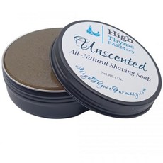 샌달우드 면도 비누 원형 - 대형 4온스 바 3인치 면도용, Unscented, 1개