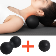 다이모니온 빅 사이즈 대형 땅콩 마사지볼 세트, 1세트, 다크블랙