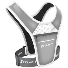 미국출고 평점4.5+ 202434 ZelaFit® 러닝 조끼 | 가슴 폰 홀더 러너를 위한 반사 장비 유니 액세서리 고스트 에디션 (실버) 단일 사이즈 휴대폰, 미국출고 평점4.5+ 202434 ZelaFit® 러