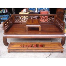 小o結緣館 仿古家具 雞翅木窗花羅漢床三人椅 203x106x90cm 深68cm, 1個, 深