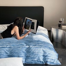 블루오션이불커버 호텔 침대 파도 해변 침실 물결 바다 침구 베개 면 프린트 수중, A. 하늘 해양순풍 가방 우편