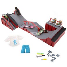 핑거보드 경기장 훈련장 손가락보드 트랙 장애물 보드게임, 1개, 그레이 레인보우 스타일 A 패키지